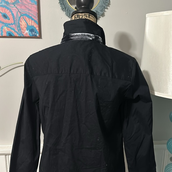 NWT Vineyard Vines Velvet Trim Popover Blouse Jet Black - Picture 5 of 8